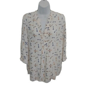 Mandy  Evans Tunic Style Blouse, Keys, M